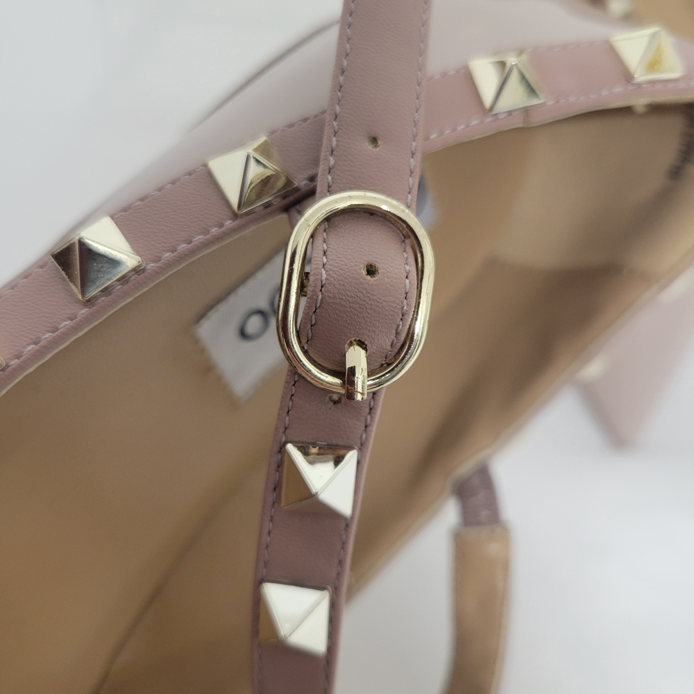 Camssoo Rock Studded Mauve Flats with Ankle Strap - Picture 5 of 11
